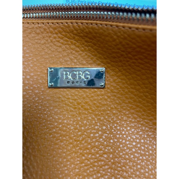 BCBG Paris Hobo Purse Bag Pebble Polyurethane Leather Orange - Picture 13 of 13